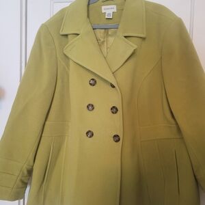 St. John's Bay Olive Double-Breasted Pea Coat
